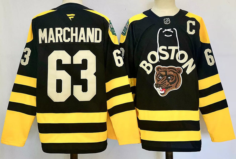 Men's Boston Bruins Brad Marchand Fanatics Black Player Game Jersey