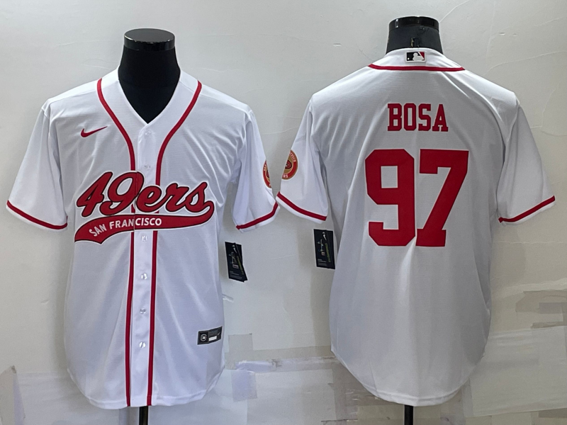 Men's San Francisco 49ers Nick Bosa White Game Jersey Joint Edition