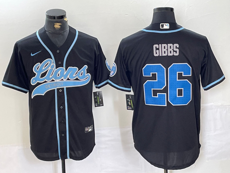 Men's Detroit Lions Jahmyr Gibbs Black Game Jersey