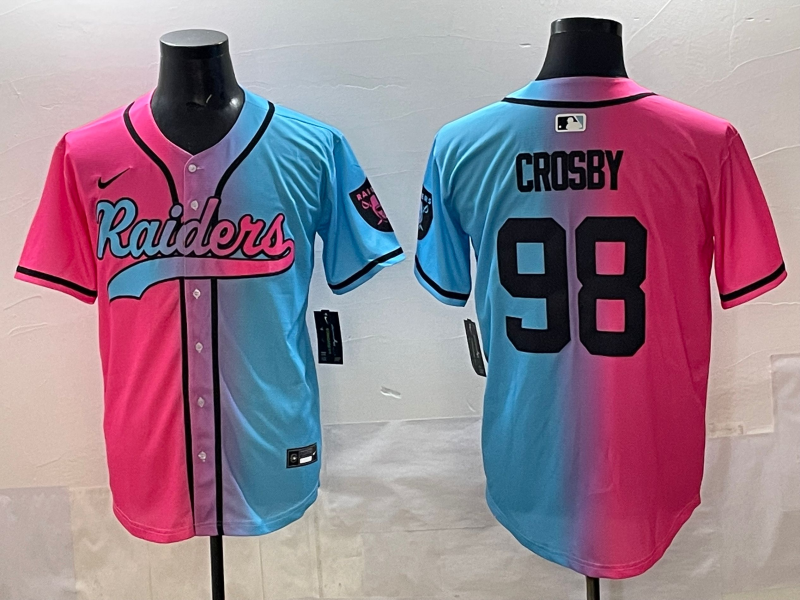 Men's Las Vegas Raiders Maxx Crosby Pink/Blue Game Jersey