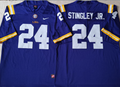 Men's LSU Tigers Clyde Derek Stingley Jr. Purple Player Game Jersey