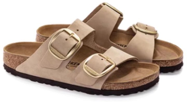 Birkenstock Arizona Big Buckle Nubuck Leather 1024064 Narrow Fit Sandcastle Sandals