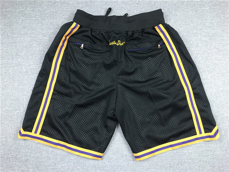 Men's Los Angeles Lakers Black Pro Shorts Stitched Size S-XXL