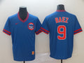 Men's Chicago Cubs Javier Baez Blue Stitched Jersey