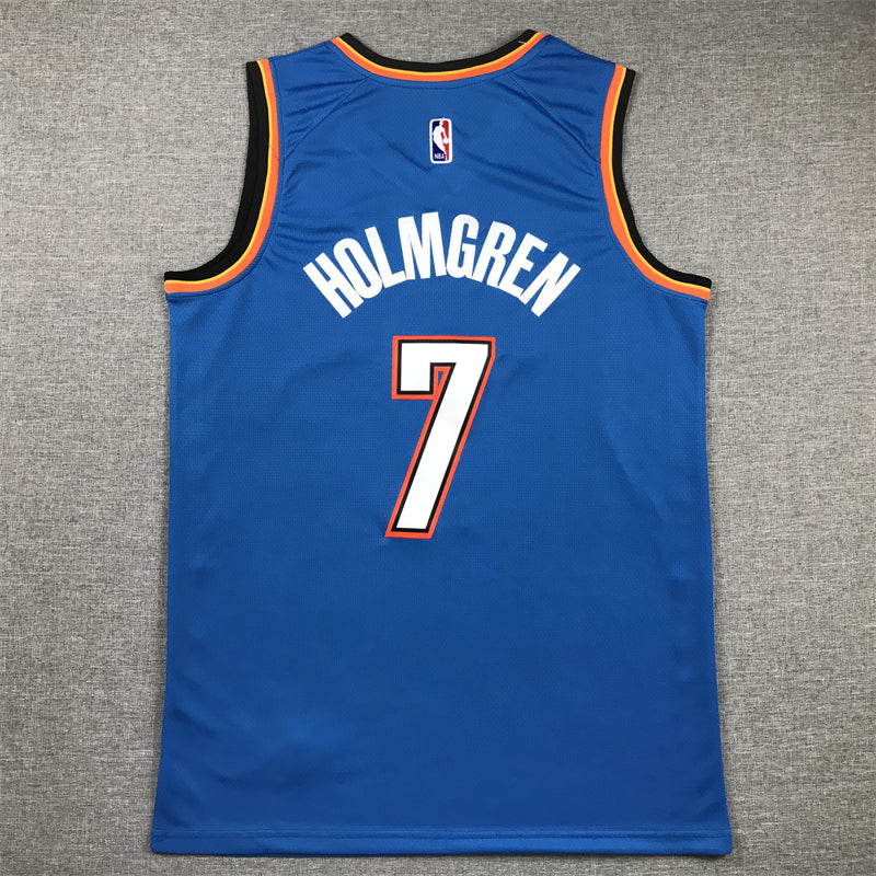 Men's Oklahoma City Thunder Chet Holmgren Blue Swingman Jersey - Icon Edition