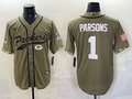 Men's Green Bay Packers Micah Parsons Olive 2022 Salute To Service Limited Jersey