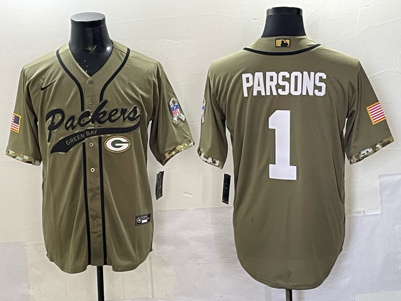 Men's Green Bay Packers Micah Parsons Olive 2022 Salute To Service Limited Jersey