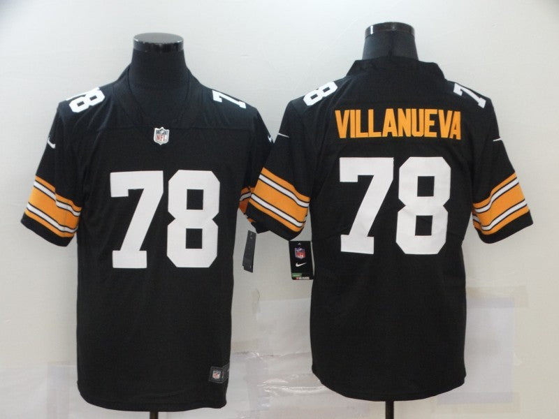 Men's Pittsburgh Steelers Alejandro Villanueva Black Player Game Jersey
