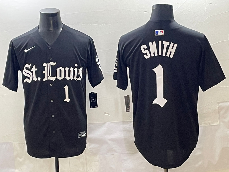 Men's St. Louis Cardinals Ozzie Smith Black Replica Game Jersey