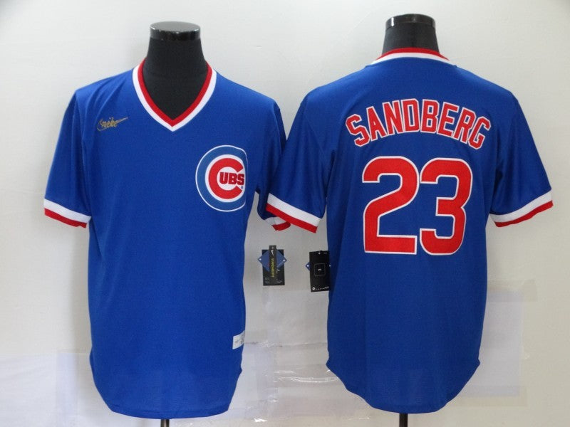 Men's Chicago Cubs Ryne Sandberg Blue Alternate Game Jersey