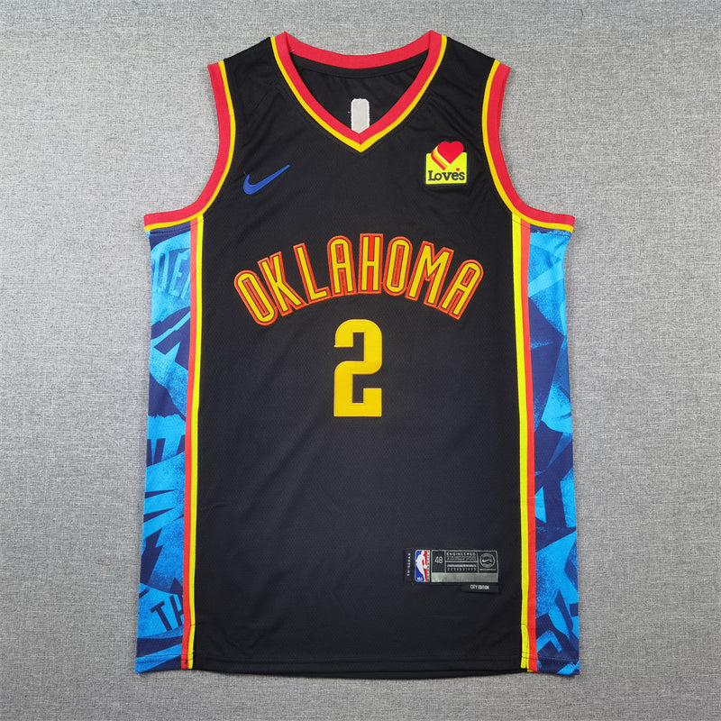 Men's Oklahoma City Thunder Shai Gilgeous-Alexander Black 2024/25 Swingman Player Jersey - City Edition