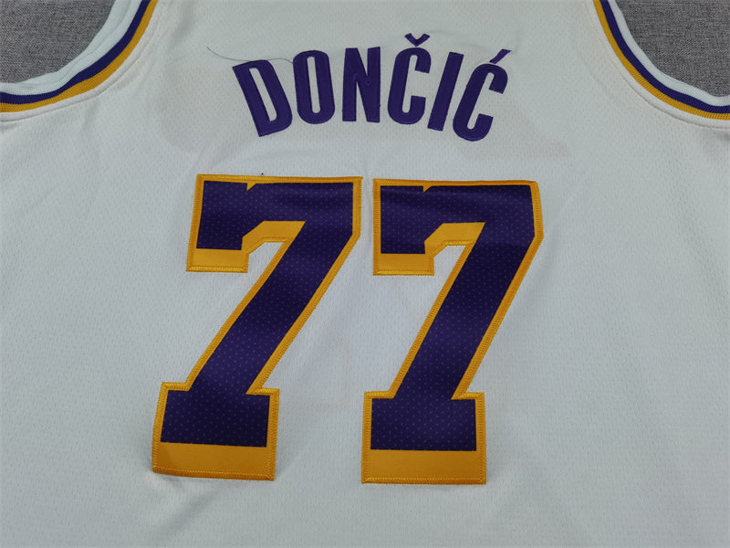 Men's Los Angeles Lakers Luka Doncic White Swingman Jersey - Association Edition