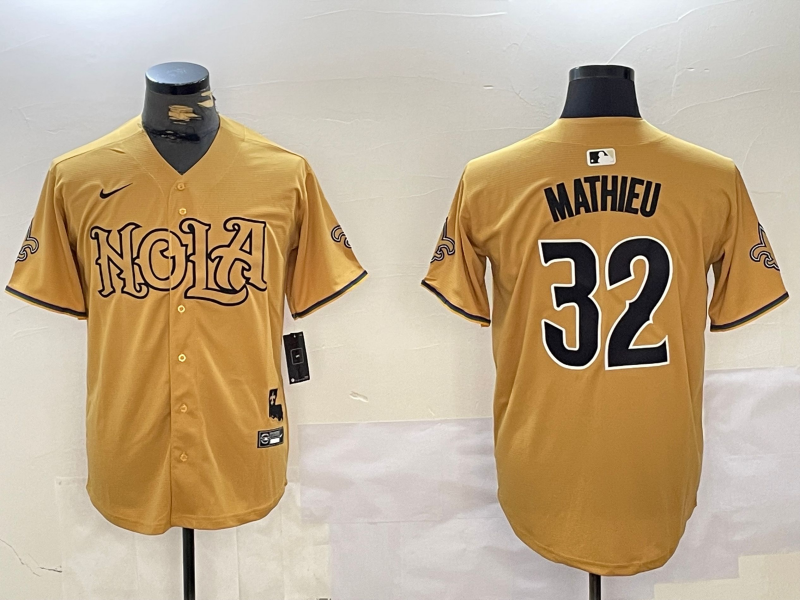 Men's New Orleans Saints Tyrann Mathieu Yellow Player Jersey