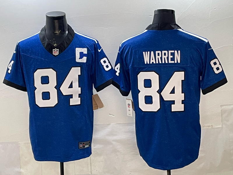 Men's Indianapolis Colts Tyler Warren Heather Royal Alternate 2 Indiana Nights Game Jersey