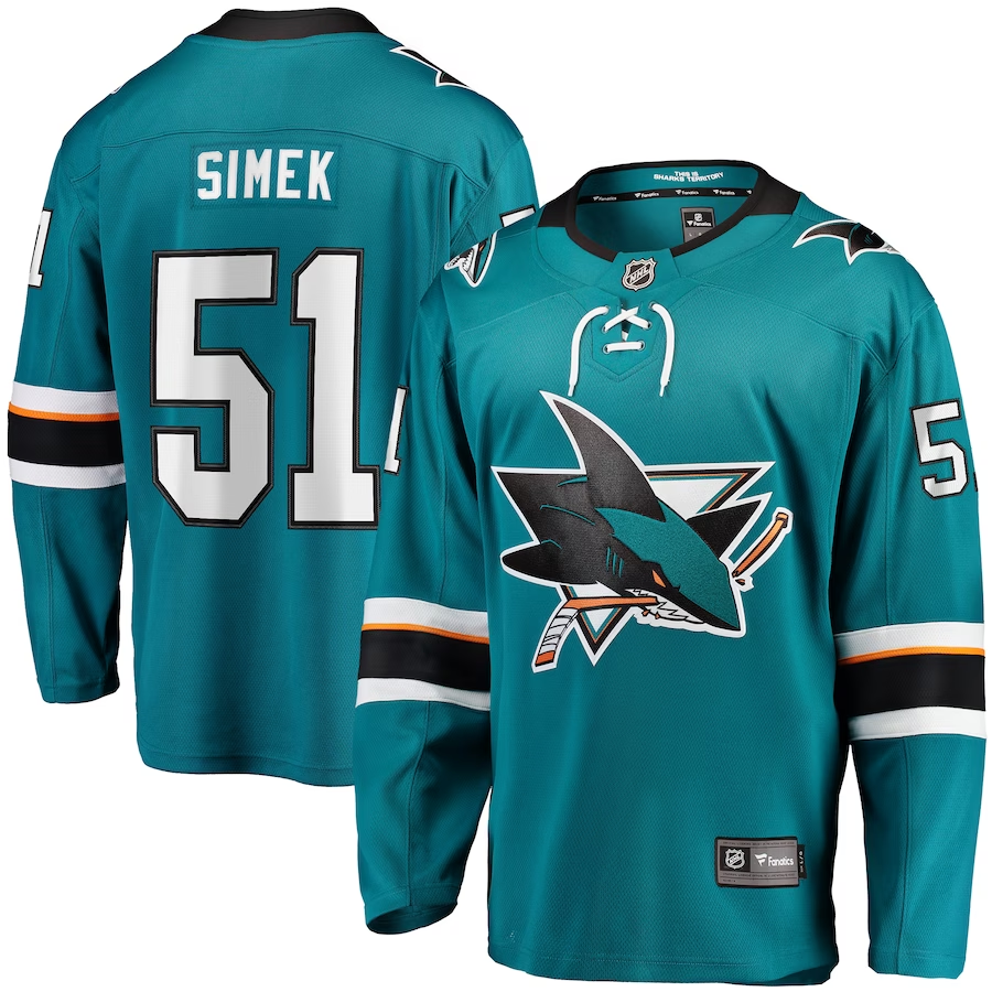 Men's San Jose Sharks Radim Simek Teal Breakaway Player Jersey