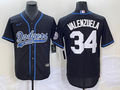 Men's Los Angeles Dodgers Fernando Valenzuela Black Player Jersey Joint Edition