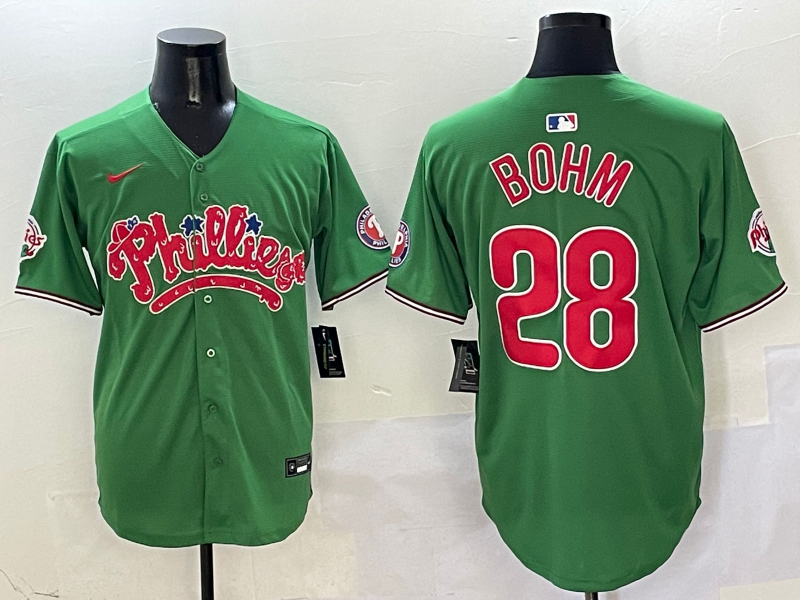 Men's Philadelphia Phillies Alec Bohm Green Game Jersey