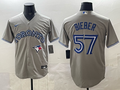 Men's Toronto Blue Jays Shane Bieber Gray Player Jersey