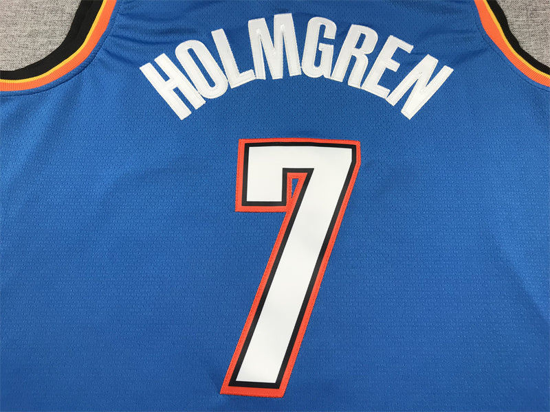 Men's Oklahoma City Thunder Chet Holmgren Blue Swingman Jersey - Icon Edition