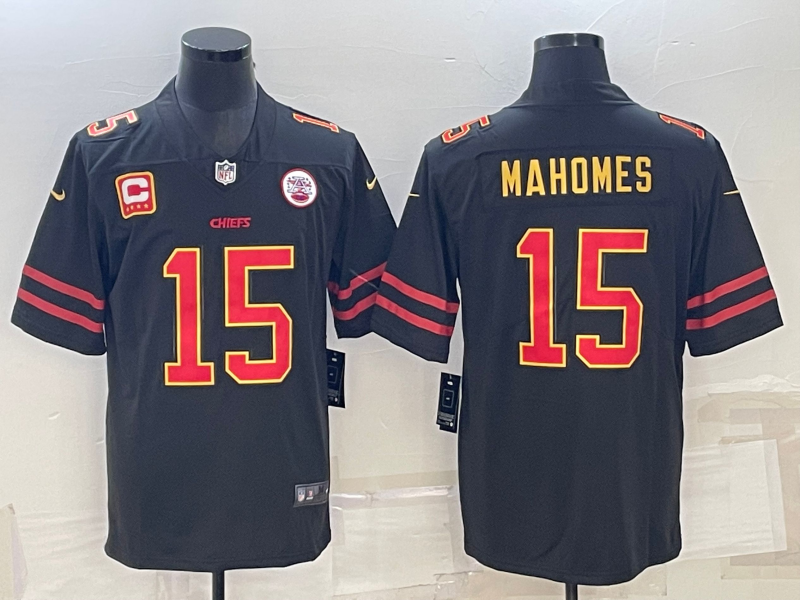 Men's Kansas City Chiefs Patrick Mahomes Black Player Jersey