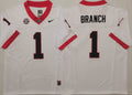 Men's Georgia Bulldogs Zachariah Branch White Player Game Jersey