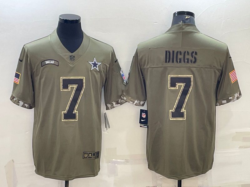 Men's Dallas Cowboys Trevon Diggs Olive 2022 Salute To Service Limited Jersey