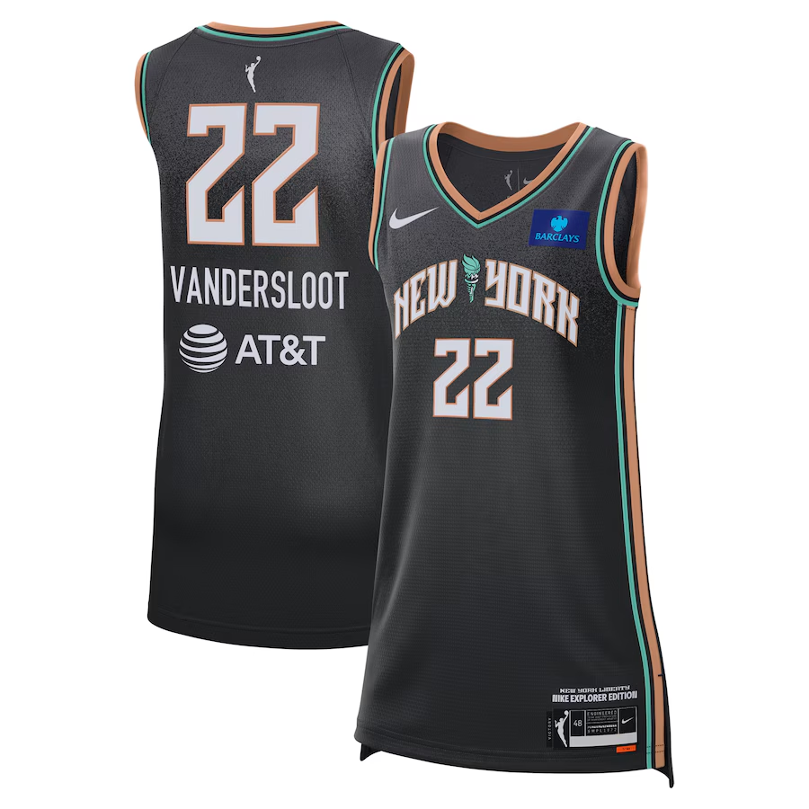 Men's New York Liberty Courtney Vandersloot Black Explorer Edition Player Jersey