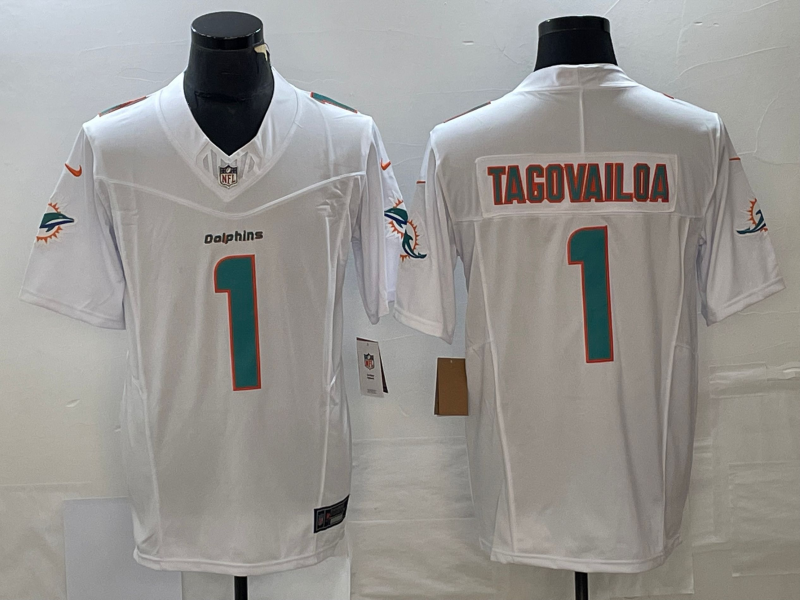 Men's Miami Dolphins Tua Tagovailoa White Aqua Legend Jersey