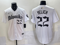 Men's Milwaukee Brewers Christian Yelich White Replica Team Jersey