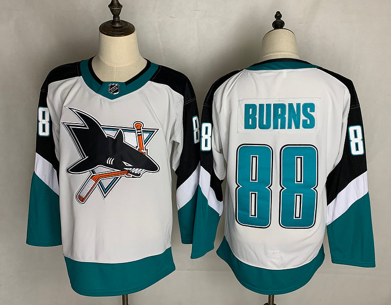 Men's San Jose Sharks Brent Burns White Breakaway Jersey