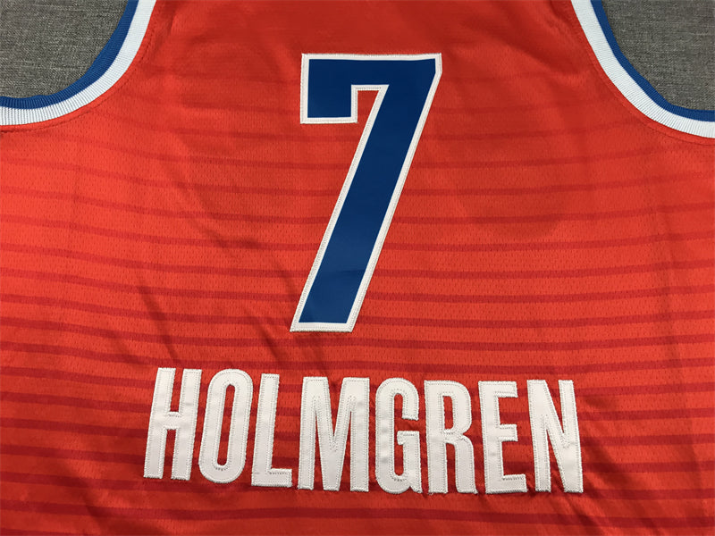 Men's Oklahoma City Thunder Chet Holmgren Orange 2022/23 Swingman Jersey - Statement Edition