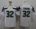 Men's Seattle Seahawks Chris Carson White Game Jersey