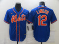 Men's New York Mets Francisco Lindor Blue Replica Baseball Jersey