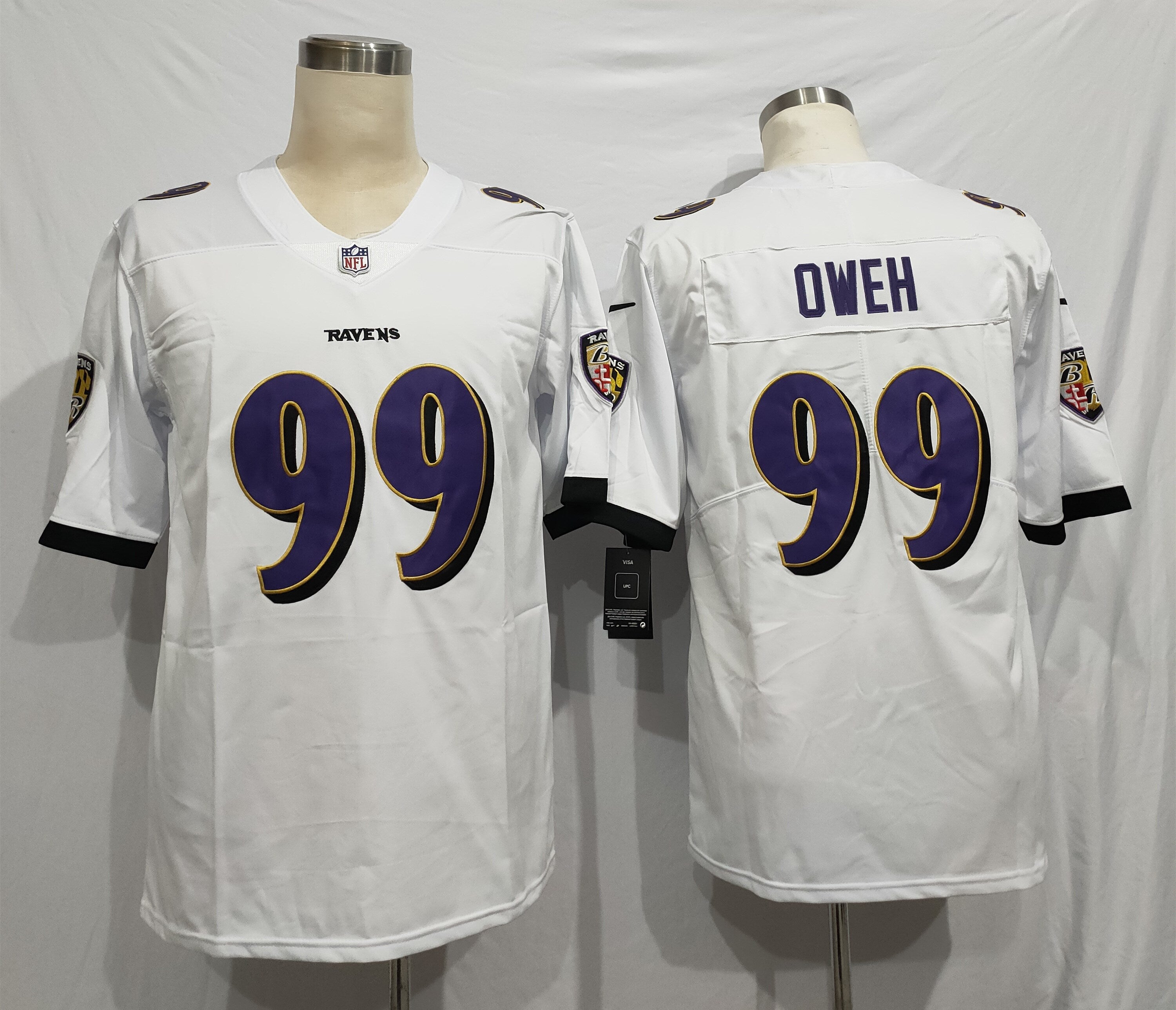 Men's Baltimore Ravens Odafe Oweh White Game Jersey