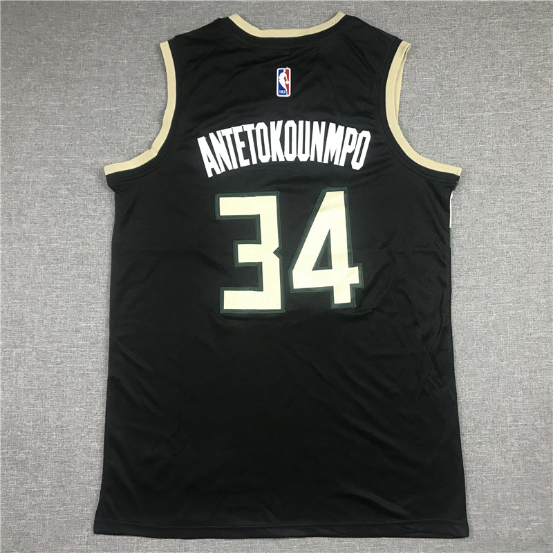 Men's Milwaukee Bucks Giannis Antetokounmpo Black Replica Player Jersey