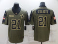 Men's Dallas Cowboys Ezekiel Elliott Brown Player Game Jersey