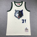Men's Minnesota Timberwolves Kevin Garnett Cream Hardwood Classics Swingman Jersey