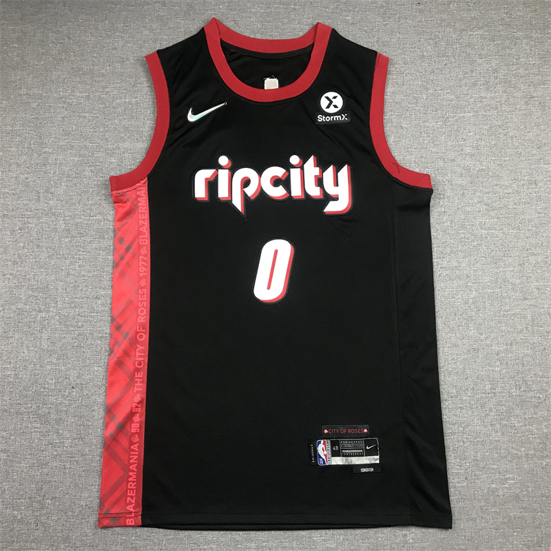Men's Portland Trail Blazers Damian Lillard Black Swingman Jersey - City Edition