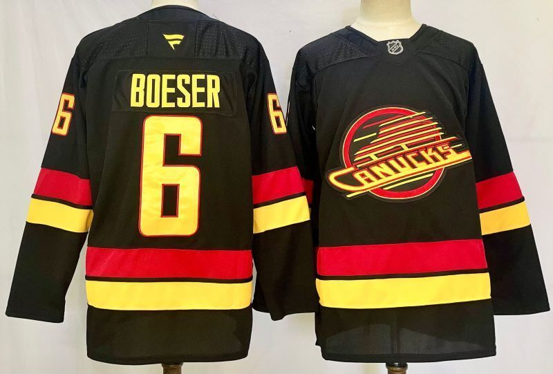 Men's Vancouver Canucks Brock Boeser Fanatics Black Alternate Premium Jersey