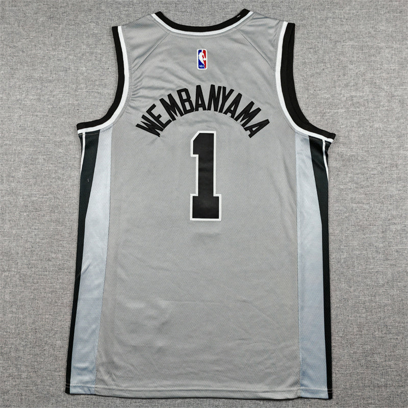 Men's San Antonio Spurs Victor Wembanyama Silver Swingman Jersey - Statement Edition