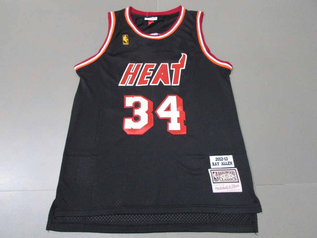 Men's Miami Heat Ray Allen Black 2012-13 Hardwood Classics Swingman Jersey