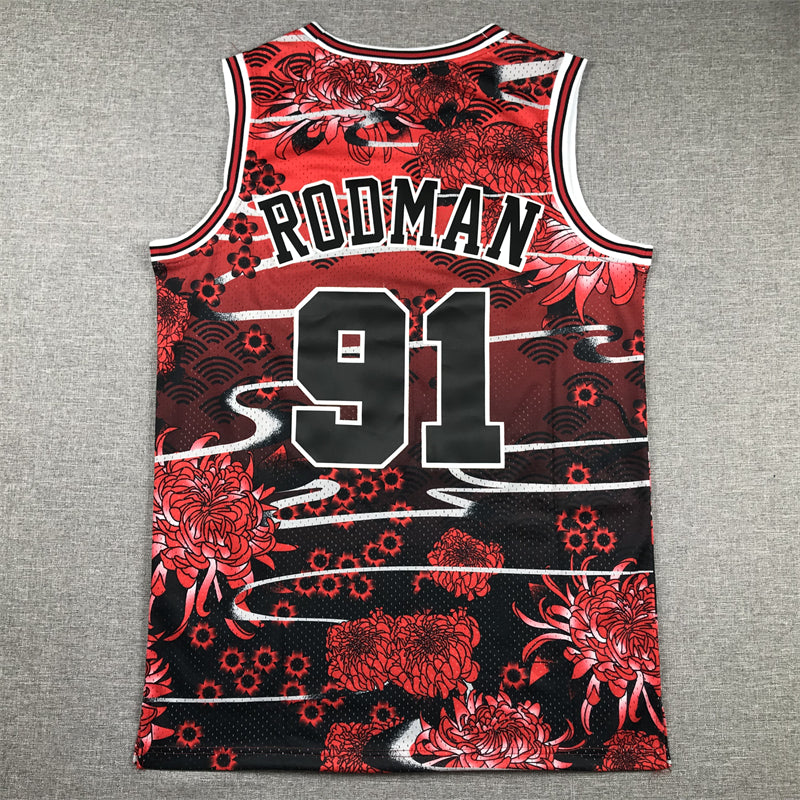 Men's Chicago Bulls Dennis Rodman Year of Rabbit Edition Hardwood Classics Swingman Jersey