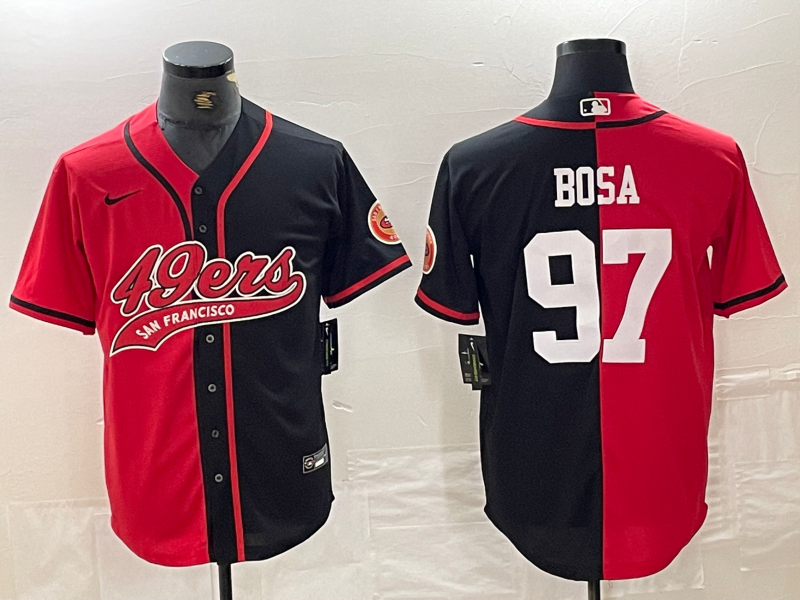 Men's San Francisco 49ers Nick Bosa Red/Black Game Player Jersey Joint Edition