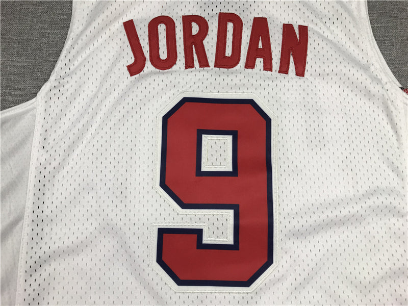 Men's Michael Jordan White Dri-fit Team USA Stitched Basketball Jersey