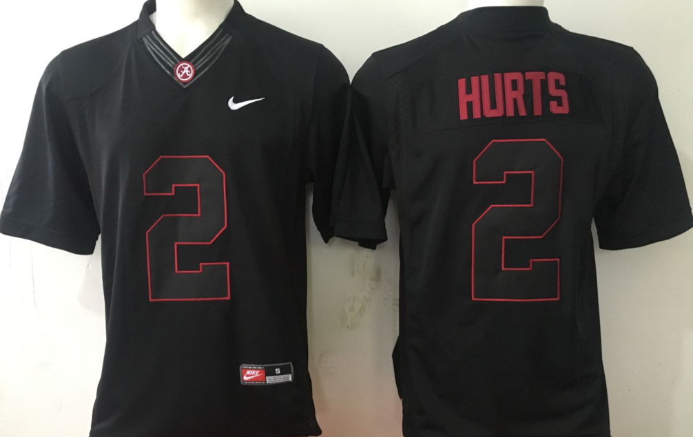 Men's Alabama Crimson Tide Jalen Hurts Black Player Game Jersey