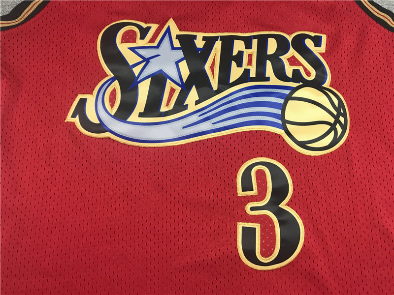Men's Philadelphia 76ers Allen Iverson Red Hardwood Classics Swingman Jersey