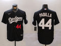 Men's Los Angeles Dodgers Vicente Padilla Black Replica Player Jersey