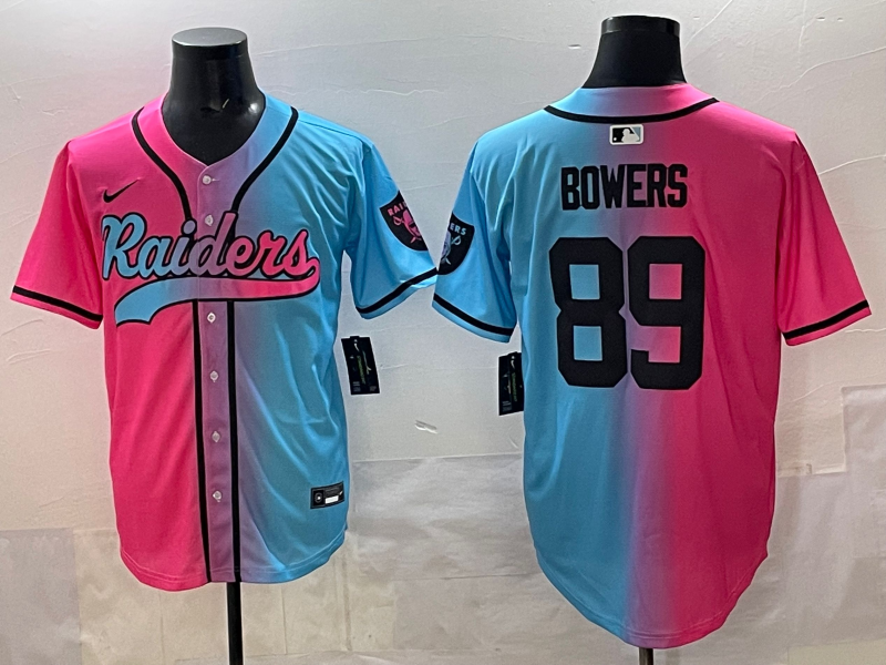 Men's Las Vegas Raiders Brock Bowers Pink/Blue Game Jersey