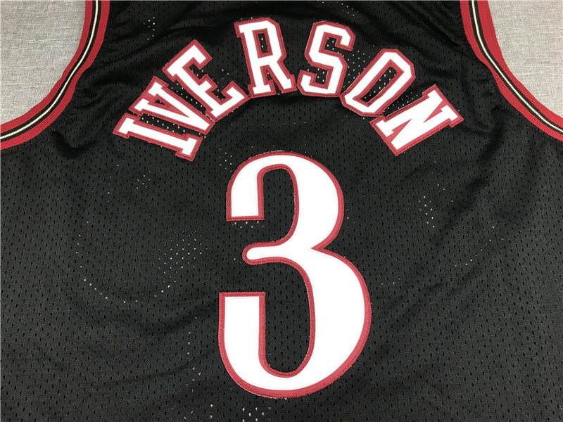 Men's Philadelphia 76ers Allen Iverson Black Throwback Swingman Jersey