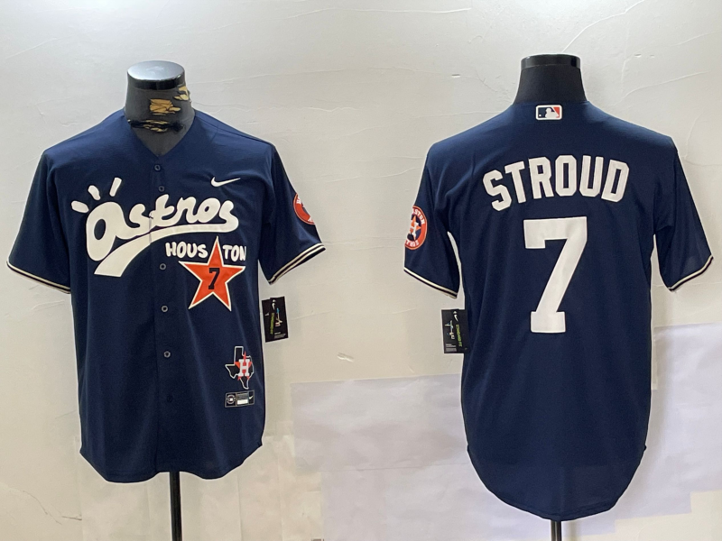 Men's Houston Astros C.J. Stroud Navy Game Player Jersey